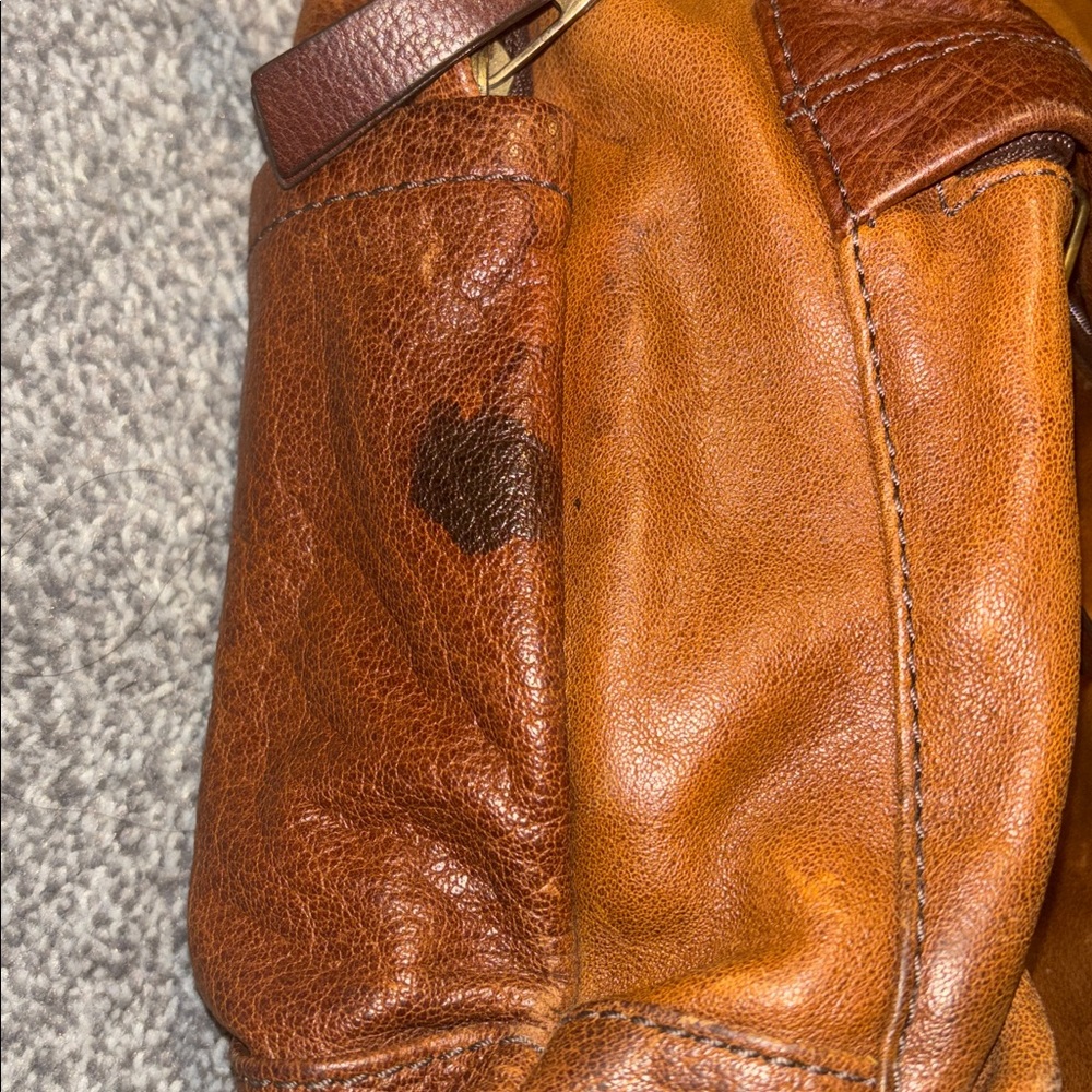 FOSSIL Classic Brown Leather Men’s Backpack good condition - Picture 6 of 9